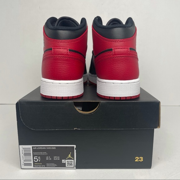 Nike Air Jordan 1 Retro Mid GS “Banned/Bred” NEW - Picture 4 of 4